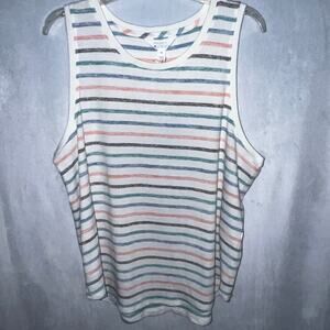 Market & Spruce Sleeveless Tank Top Shirt Striped New XXL
